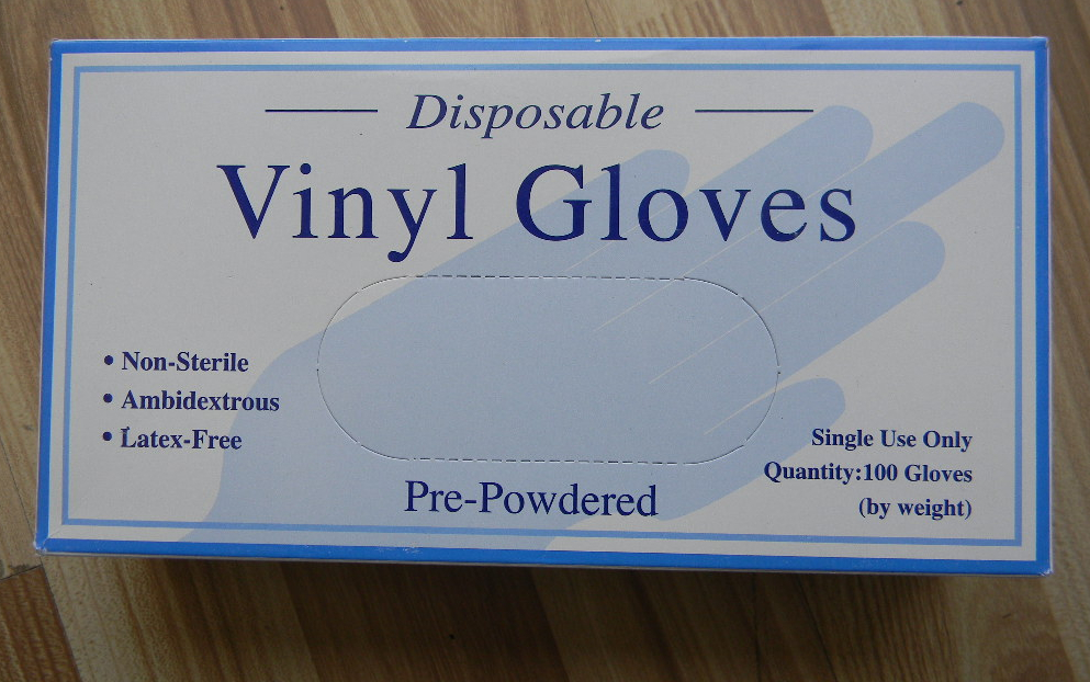 powdered free vinyl glove package